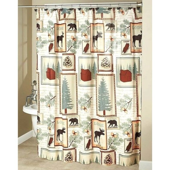 Mountain Lodge Bath Mountain Lodge Bathroom Shower Curtain Lodge